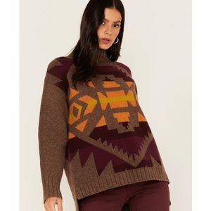 PENDLETON WOMEN'S MIXED PRINT WESTERN SWEATER